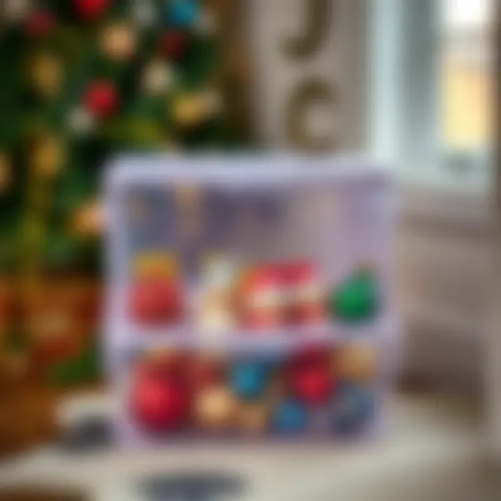 Elegant plastic ornament storage box showcasing versatility