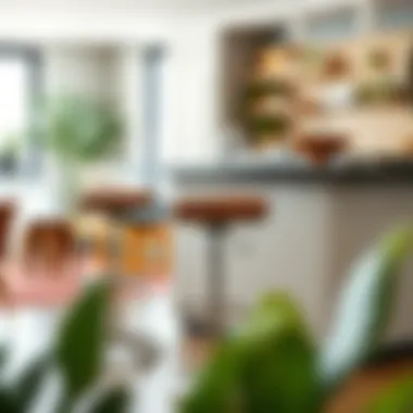 Swivel Bar Stools in a Stylish Setting Stylish interior space featuring multiple swivel bar stools