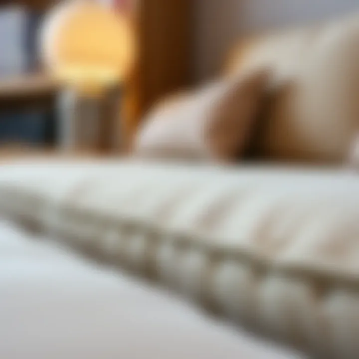 Quality Materials and Craftsmanship Detailed close-up of sofa bed fabric and design