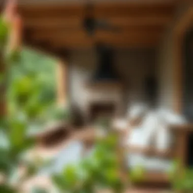 Cozy outdoor space designed with local materials and furnishings