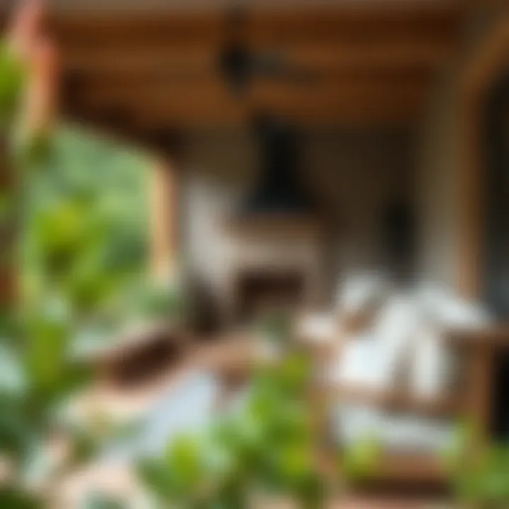 Cozy outdoor space designed with local materials and furnishings