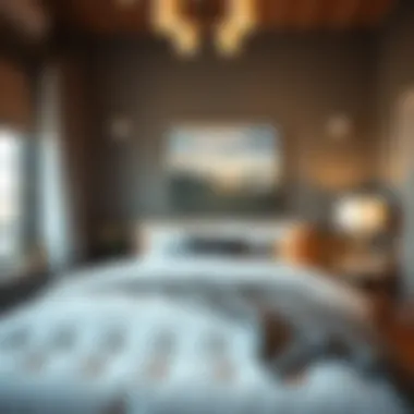 Stylish bedroom with unique decor elements reflecting local artistry