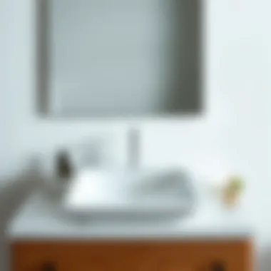 Sleek Undermount Sink Sleek undermount sink integrated in a modern vanity