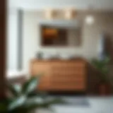 Sleek modern bathroom vanity with multiple drawers