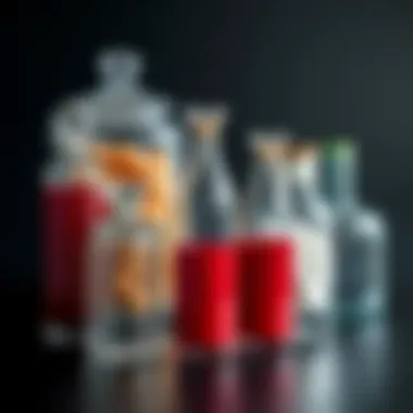 Versatile Assortment of Bormioli Glass Containers Assorted Bormioli glass containers highlighting their versatility