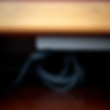 Neatly arranged cables hidden under a desk