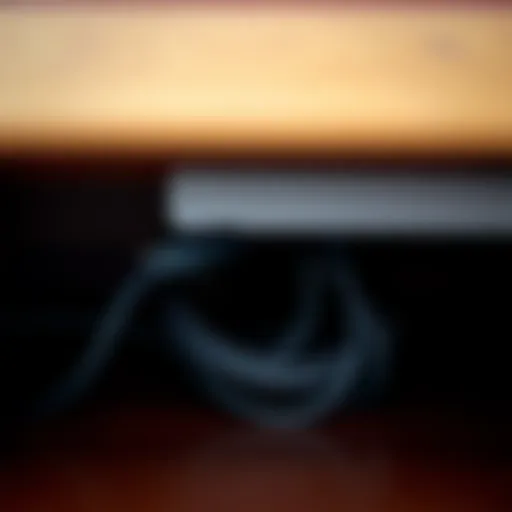 Neatly arranged cables hidden under a desk