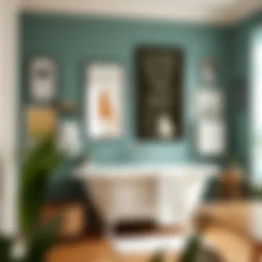 Cat Quotes Collection A collection of cat-themed quotes and artworks in a bathroom setting