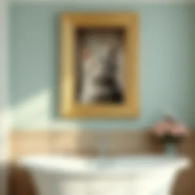 Elegant Cat Portrait An elegant cat portrait framed above a luxurious bathtub