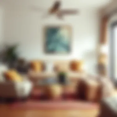 Living room featuring a beautifully adorned chenille loveseat