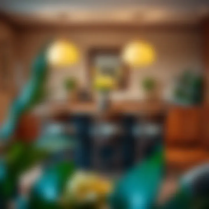 Stylish counter height swivel bar stools in a cozy dining area