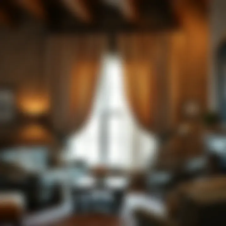 Elegant tab top country curtains enhancing a cozy living room