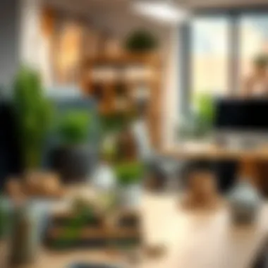 Sustainable Decor in the Workspace Sustainable decor elements in a workspace