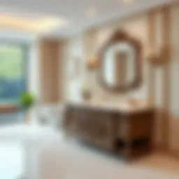 Elegant deep bathroom vanity with intricate detailing