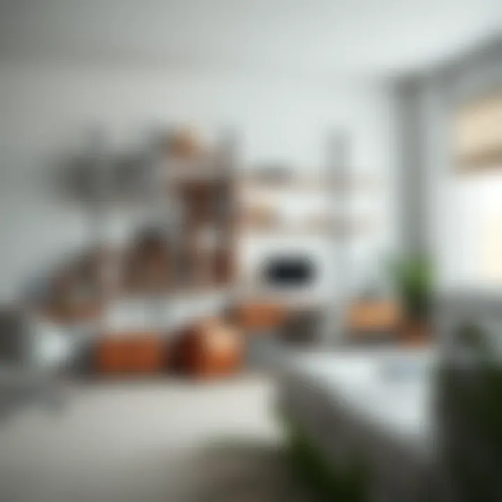 Contemporary shelving design in a chic office space