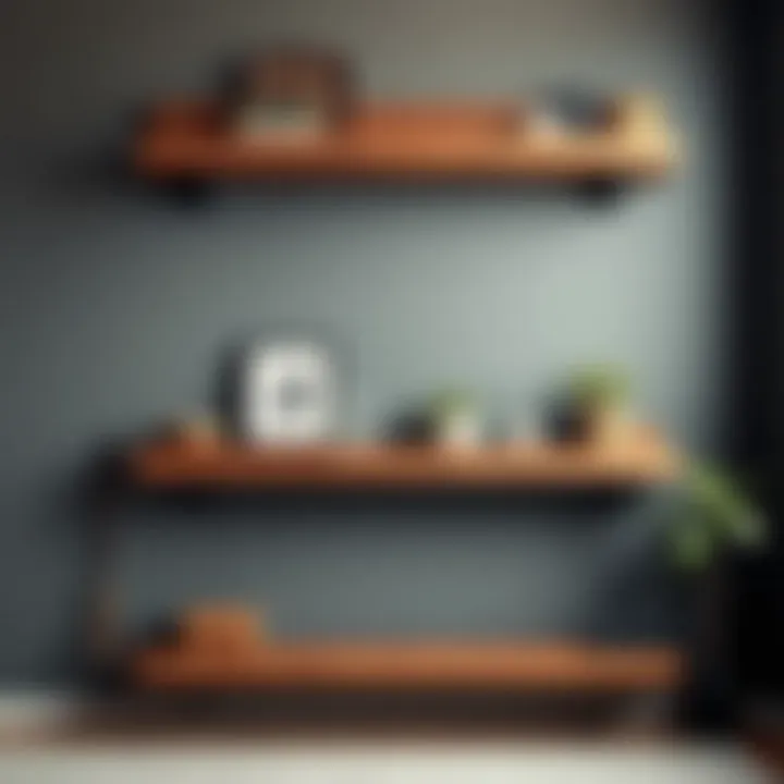 Creative use of reclaimed wood for wall shelving