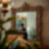 Elegant design of an 18 x 14 mirror showcasing intricate frame details