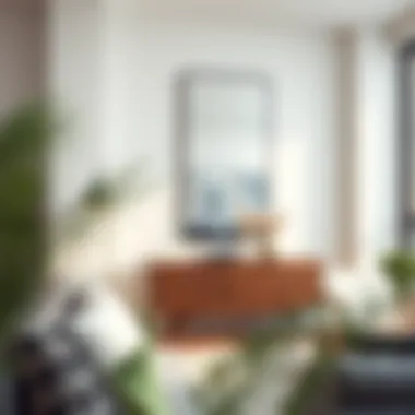 Modern Interior with Mirror Integration A well-styled modern interior featuring an 18 x 14 mirror