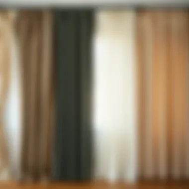 Various styles of curtains displayed together