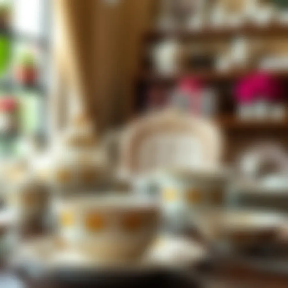 Elegant dinnerware set showcasing intricate designs and vibrant colors