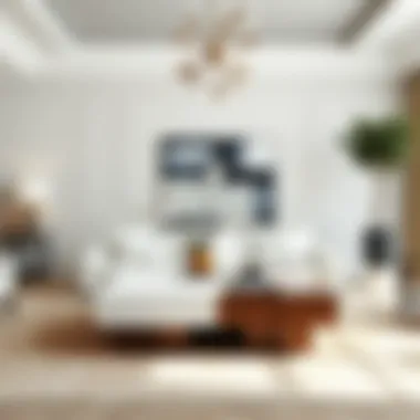 Stylish living room with a double square coffee table centerpiece