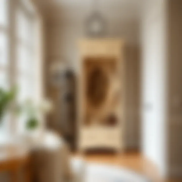 Chic Design Featuring Freestanding Coat Closet Chic entryway design showcasing a freestanding coat closet