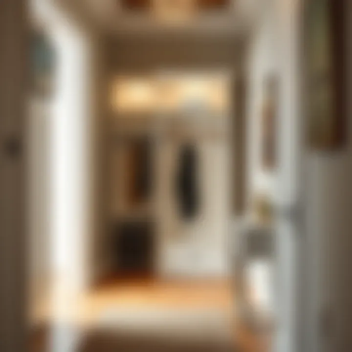 Minimalist Coat Closet in Stylish Entryway Stylish entryway featuring a minimalist coat closet