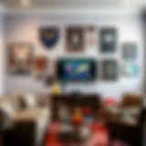 Creative wall art featuring game-themed designs