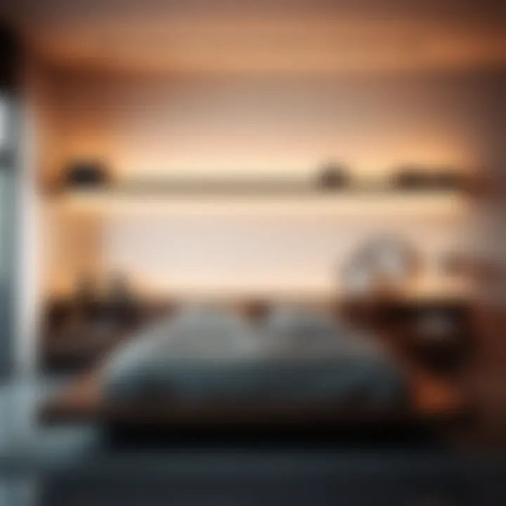 Embracing Minimalism with Floating Shelf Beds Minimalist design featuring a floating shelf bed with ambient lighting