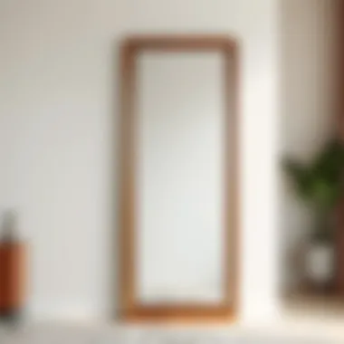 Stylish floor length mirror with decorative frame