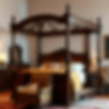 Historical Charm of Antique Four Poster Headboards Antique wooden four poster headboard showcasing intricate craftsmanship