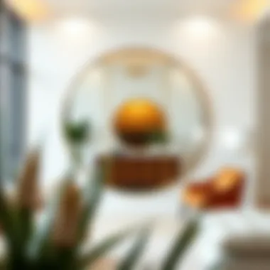 Round Mirror as Focal Point in Modern Entryway Stylish round mirror as a focal point in a modern entryway