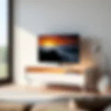 Sleek Modern Design of Small TV Base Stand Sleek small TV base stand with modern design