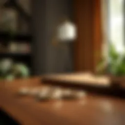 Elegant curtain rings displayed on a wooden table