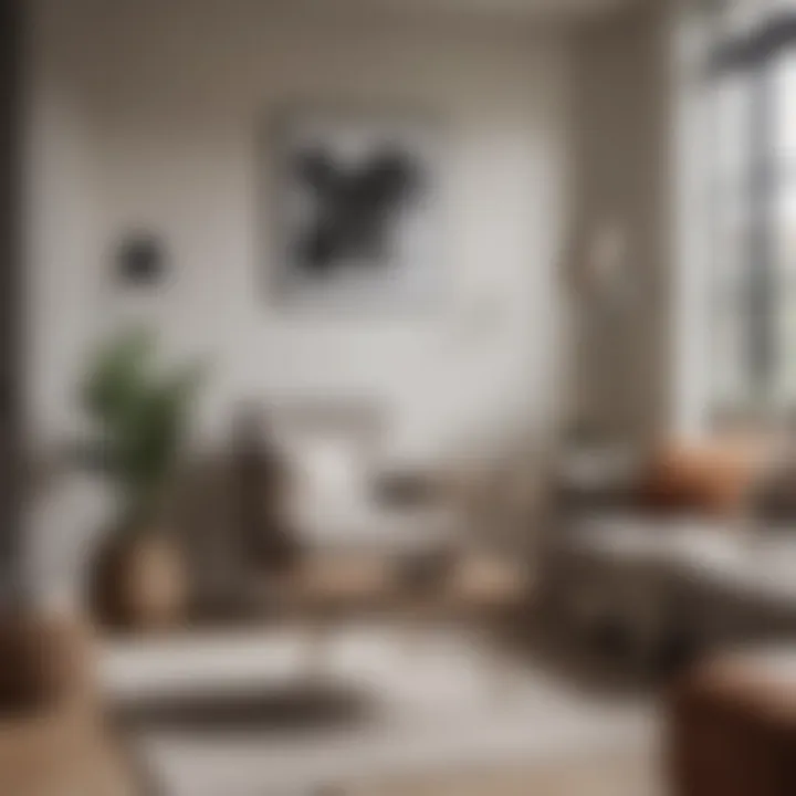 Cozy corner featuring minimalist furniture and decor