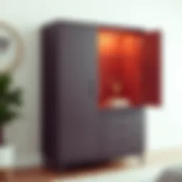 Contemporary armoire dresser showcasing sleek lines and modern finishes