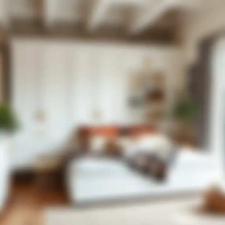 Functionality and Style Combined Practical white bed with built-in storage