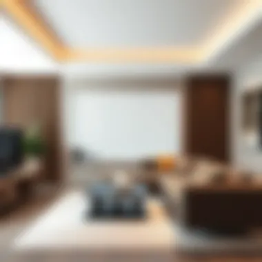 Elegant motorized blinds in a modern living room setting