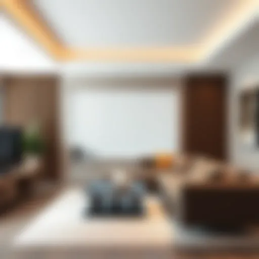 Elegant motorized blinds in a modern living room setting