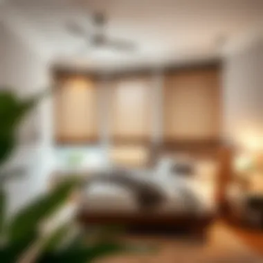 Installation process of motorized interior blinds in a stylish bedroom