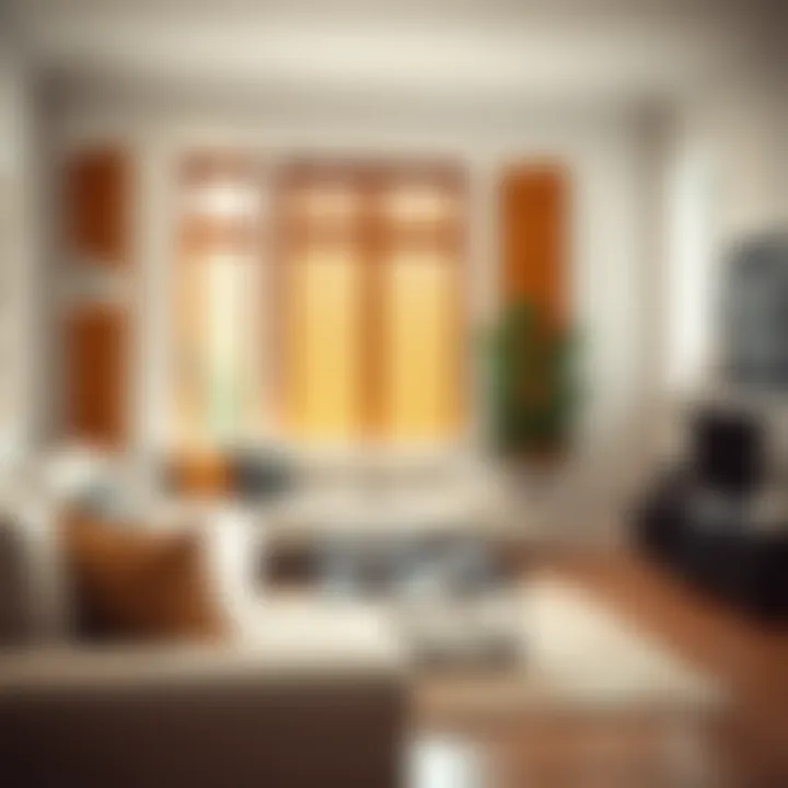 Elegant Motorized Wood Shutters in a Modern Living Room Elegant motorized wood shutters in a modern living room