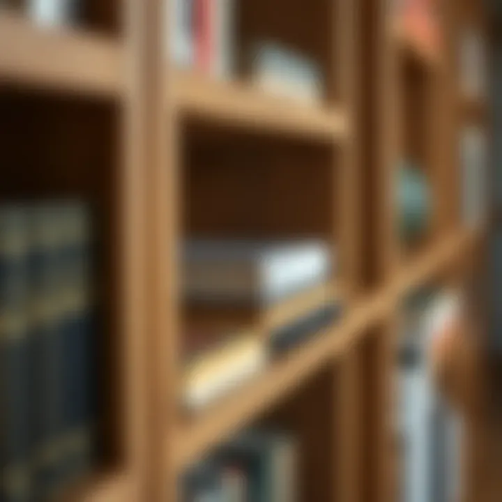 Close-up of materials used in not deep bookcases