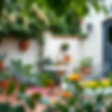 Charming Patio Scene with Cozy Bistro Setup Charming patio scene featuring a cozy bistro setup