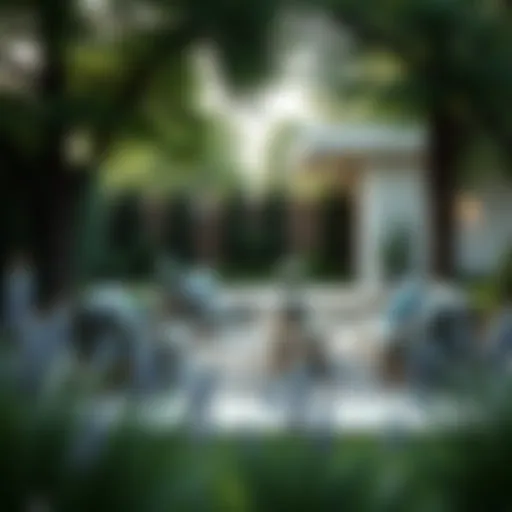 Elegant Outdoor Love Seat Sectional Elegant outdoor love seat sectional in a tranquil garden