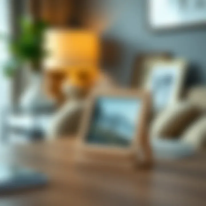 Charming tabletop picture display stand featuring a personal photo