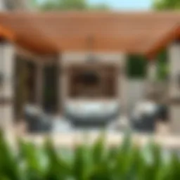 Elegant outdoor patio featuring removable tiles