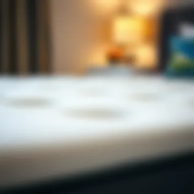 Close-up of memory foam texture and support.