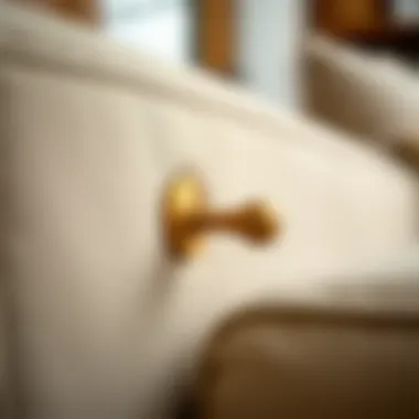 Functional Elegance: Close-up of Sectional Hooks Close-up of a functional sectional hook on elegant furniture
