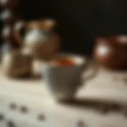 Artisan Turkish coffee cup showcasing intricate design