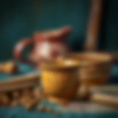 Materials in Turkish Coffee Cup Craftsmanship Close-up of materials used in Turkish coffee cup craftsmanship